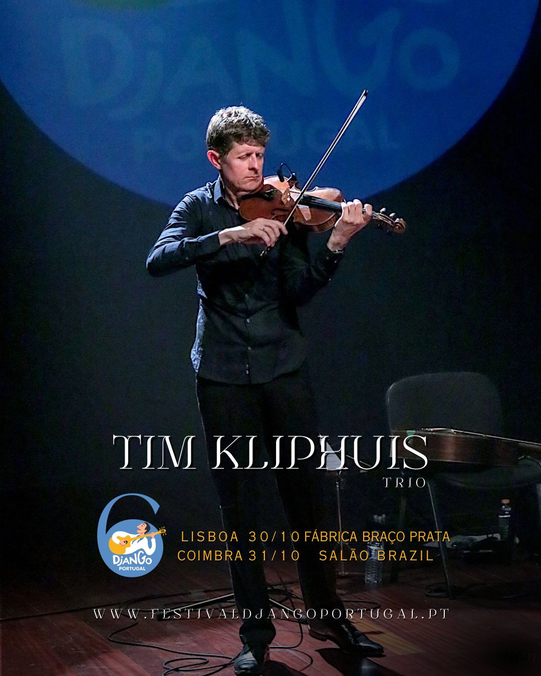 Tim Kliphuis Trio at Festival Django Portugal 2026 Tim Kliphuis Trio at Festival Django Portugal 2026